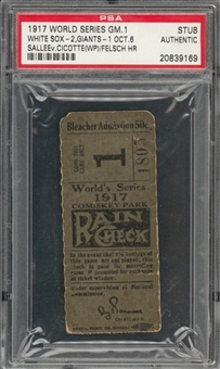 1917 World Series Game 1 Ticket Stub (PSA)